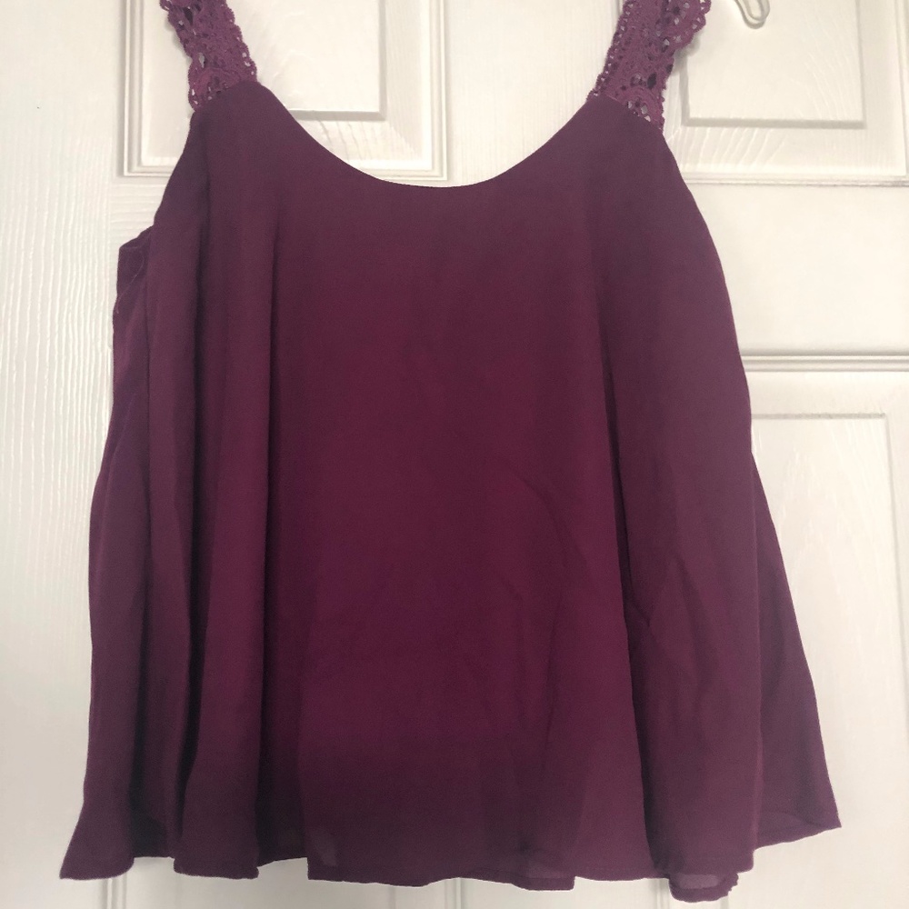 Dark Purple Flowy Tank top